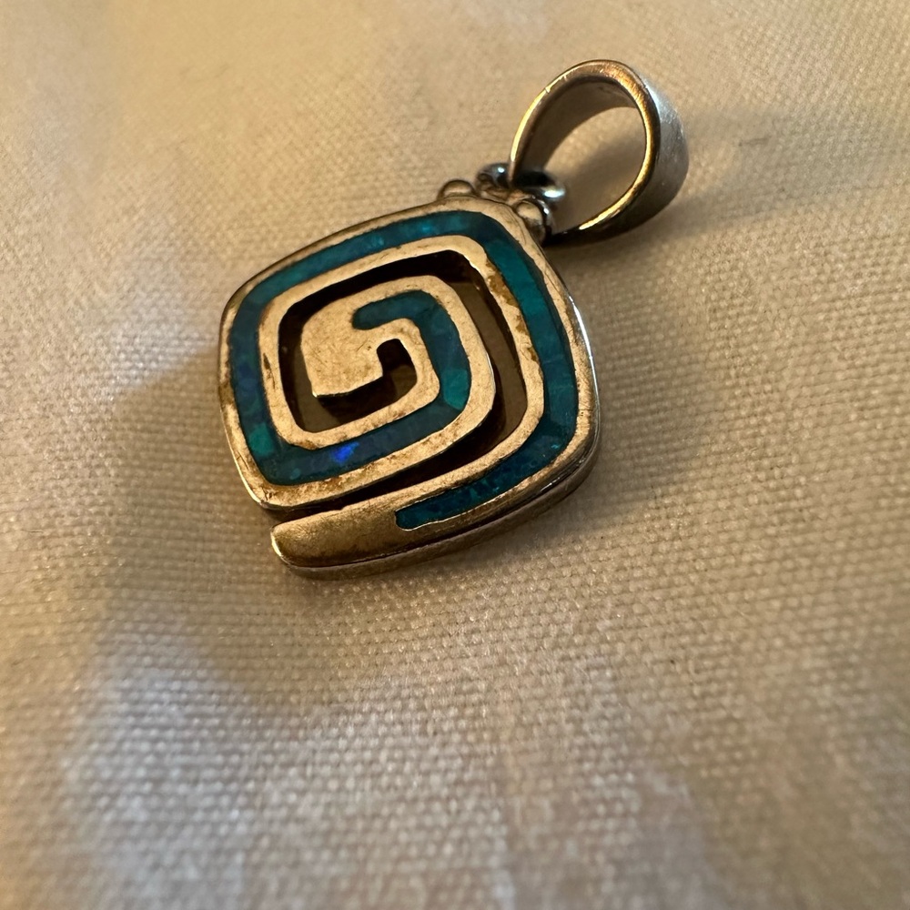 Blue necklace charm